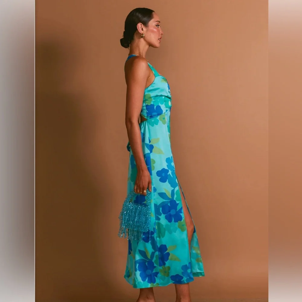 Show Me Your Mumu Mina Midi Dress Womens XXL in Blue Piccadilly Floral 🌸 - Picture 4 of 9